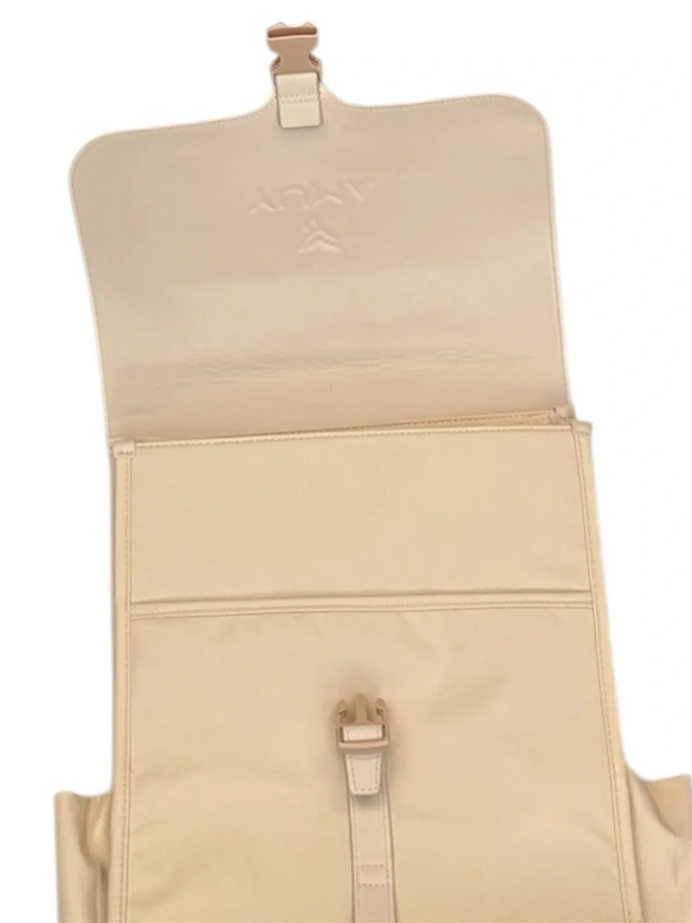 YUMA “ The Goodie Bag “Adjustable straps Buckled Front Flap Beige Backpack